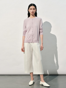 862508 Nuovo <span class=keywords><strong>Cardigan</strong></span> Primaverile da Donna, Elegante e Delicato, in <span class=keywords><strong>Cotone</strong></span> e Seta Bianca con Scollo a V, Vestibilità Ampia, Maglia Sottile e Spessa - Product Image 2