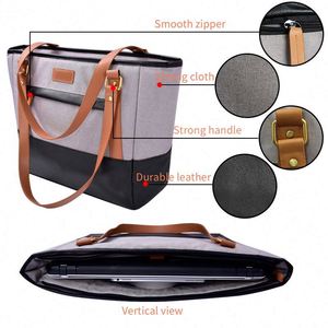 BSCI factory Custom Printed Travel <b>Women</b> <b>Laptop</b> Tote Bag Crossbody Ladies Business <b>Handbag</b> Purse - Product Image 3