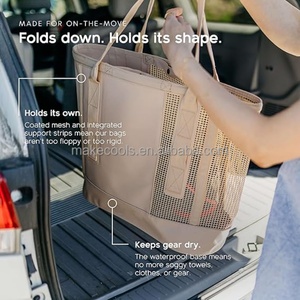 กระเป๋าชายหาดแบบเบาสำหรับกิจกรรมกลางแจ้ง ยี่ห้อ Outdoor Cassi พร้อมฐานกันน้ำและตาข่ายเคลือบสำหรับชายหาด เรือ สระว่ายน้ำ และกีฬา - Product Image 3