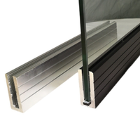 Rampe de balcon moderne en verre trempé sans cadre en aluminium avec panneau en U pour garde-corps d'escalier