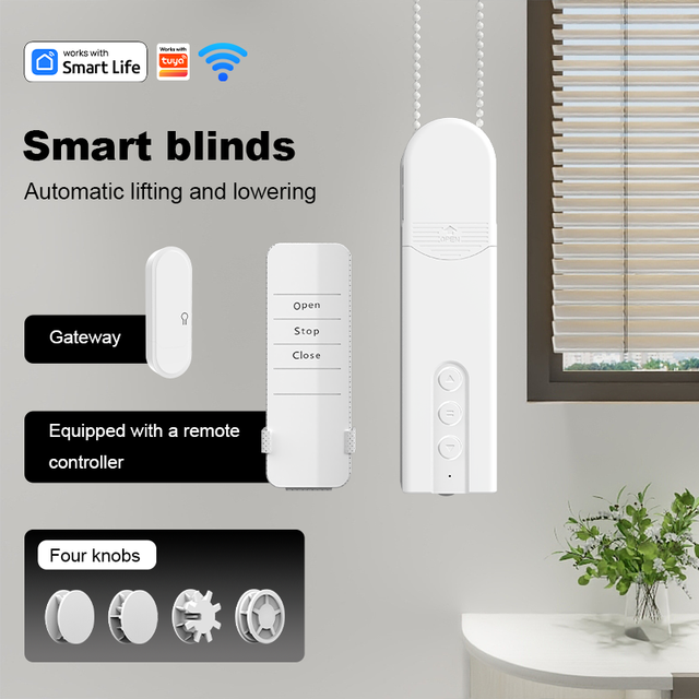 Tuya Zigbee Chain Motor for Venetian Blinds Mini Alexa-Controlled Blind Drive Motor for Living Room Balcony Bluetooth Technology