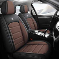Fundas de Asiento de Coche Universales de Cuero Rexine Gris Clásico y Negro Marcan, Juego Completo de 10 Piezas para Todas las Estaciones, para Nissan