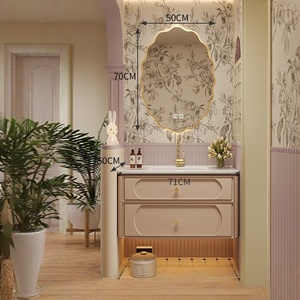 Nuevo Mueble de Baño de Roble con Lavabo Cerámico de Una Pieza Estilo Francés y Espejo Inteligente - Product Image 6