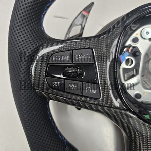 พวงมาลัยหนังรูพรุนคาร์บอนไฟเบอร์สำหรับรถยนต์ BMW G20 G30 G01 ซีรีส์ 3 ซีรีส์ 5 สินค้าขายดี - Product Image 2
