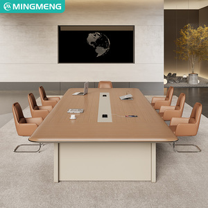 Mesa de conferencias simple y moderna para negociación y formación, escritorio de oficina grande y mediano. - Product Image 4