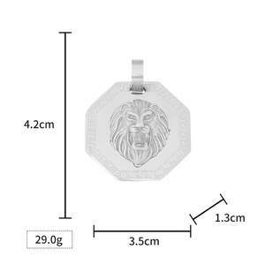 Collier Pendentif Homme Personnalisé en Acier Inoxydable, Tête de Lion Vintage Cool, Style Punk Viking, Vente en Gros - Product Image 5