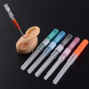 Agujas para tatuajes y perforaciones 14G 16G 18G 20G 22G, herramientas de perforación para arte corporal con tapa protectora - Product Image 1
