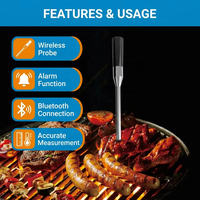 Thermomètre à viande sans fil Bluetooth DT-128 pour la cuisine, la cuisson au barbecue, le four et le grill