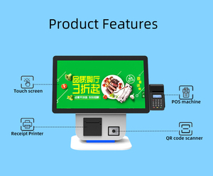 Máy tính để bàn đứng dọc 21.5 inch màn hình cảm ứng thiết bị đầu cuối POS tự thanh toán kiosk với máy in mã QR máy quét - Product Image 2