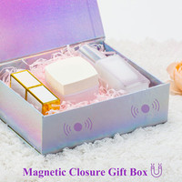 Boîtes cadeaux de luxe en carton durable avec fermeture magnétique et estampage à chaud, pour cadeaux de mariage et ensembles cosmétiques