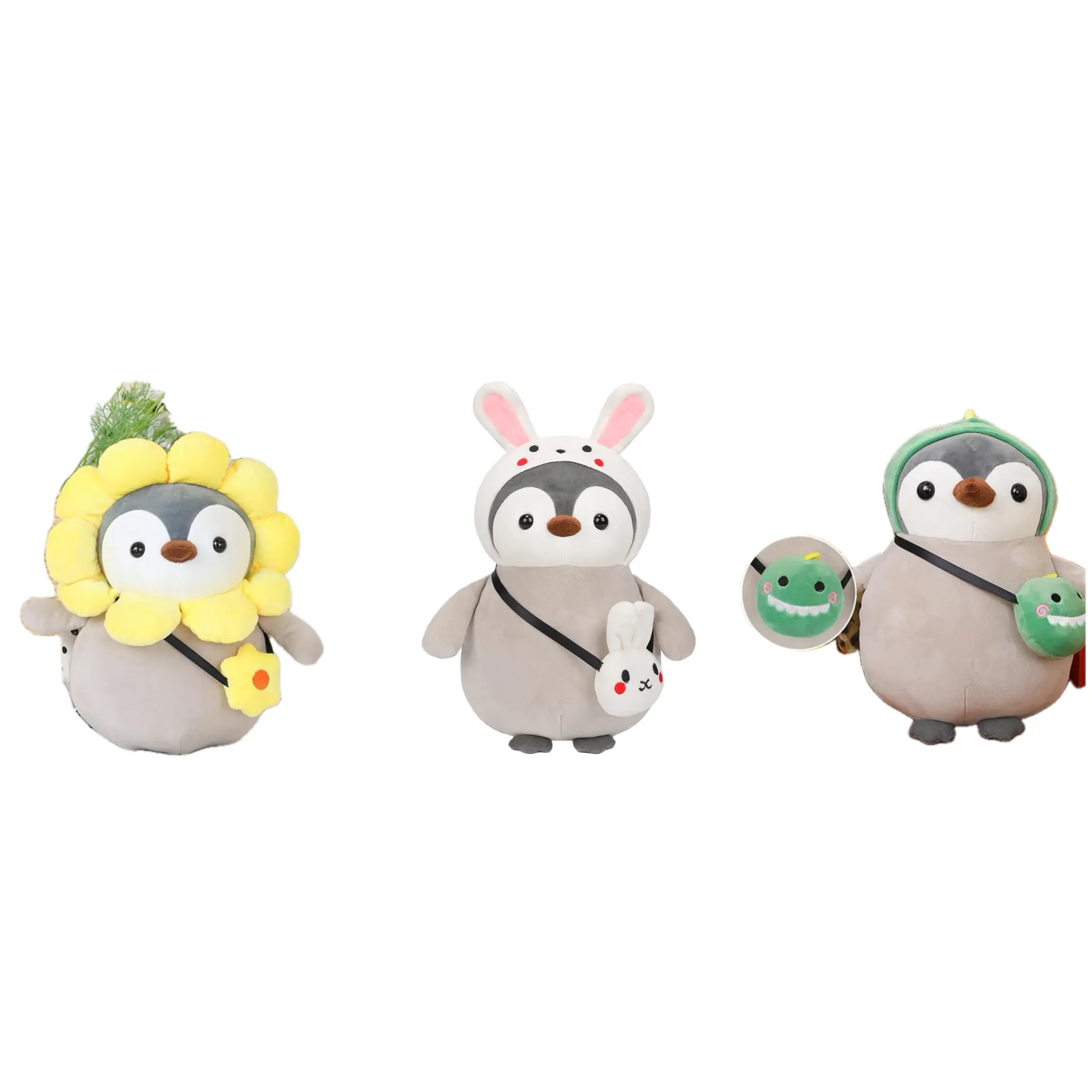 Venda quente por atacado personalizado 25cm 35cm anime pinguim de pelúcia brinquedos de pelúcia com saco para crianças presentes para crianças pequenas