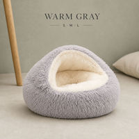 Coussin rond en peluche pour animaux de compagnie, nid douillet pour chiens et chats à poils longs, coussin portable pour une utilisation à la maison