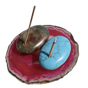 100% authentique Indien Naturel <span class=keywords><strong>Agate</strong></span> <span class=keywords><strong>Pierre</strong></span> Gemme Porte-Encens Bougie Bâton D'encens Rack - Product Image 3