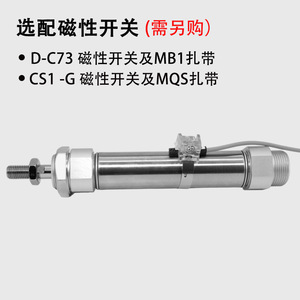 ZGRLANG กระบอกลมสแตนเลสแบบนิวเมติก CDM2B32 75Z แบบสองทางพร้อมเกลียวสำหรับยึด - Product Image 2