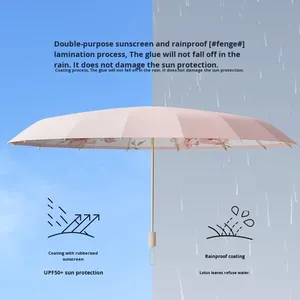 Parasol rétro de luxe Xiaohongshu à 16 baleines, double couche, avec revêtement coloré, pour filles, manuel, protection UV, idéal pour les voyages - Product Image 3
