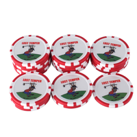 Offre Spéciale Marqueurs de Balle de Poker de Golf en Plastique de Conception Personnalisée Rouge avec Logo