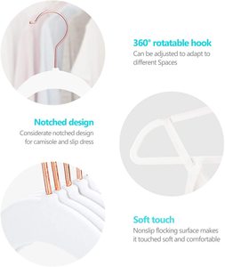 Set of 10 <strong>Velvet</strong> <strong>Coat</strong> Flocked Hangers Non-Slip Chrome Metal for Clothes Suit Shirt Pants Hanging - Product Image 3