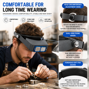 1.5X 2X 2.5X 3.5X Optivisor Eye Loupe Watchmaker 4 Lens Magnifying Glass Head Wearing <strong>Magnifier</strong> for Watch Repair Jewelry Reading - Product Image 6