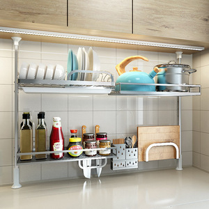 Window Storage Rack Stainless Steel Multi Layer Dish Drainer With <b>Tray</b> Hanging <b>Kitchen</b> Spice Rack Modern Design - Product Image 2