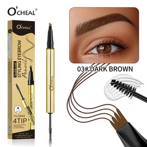Lápiz de Cejas de Cuatro Puntas con Pegamento, Doble Cabezal, Impermeable, No Mancha, Larga Duración, 2 en 1, con Cepillo de Cuatro Garras - Product Image 2