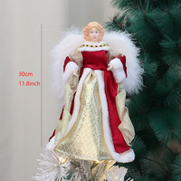 Décorations de Noël neuves de 30 cm, Père Noël, décoration de fête russe, étoile de sommet d'arbre de Noël, fée, marraine, décoration de Noël