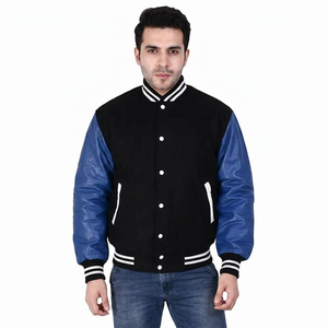 แจ็คเก็ตเบสบอลแบบ Letterman Varsity สำหรับผู้ใหญ่และวัยรุ่น คุณภาพดีที่สุด สไตล์เท่ห์  รับสั่งทำตามแบบ  ขั้นต่ำในการสั่งซื้อน้อย  วัสดุผ้าขนสัตว์ หนัง และโพลีเอสเตอร์  แบบติดกระดุมด้านหน้า - Product Image 1