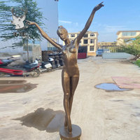 Directo de fábrica, bailarina de Metal de tamaño real, estatua de niña, baile de bronce, fuente de agua para mujer
