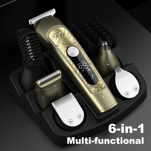Tondeuse à cheveux professionnelle Lanumi 9006 Vintage <span class=keywords><strong>6</strong></span> en 1 en acier inoxydable avec écran LCD, étanche IPX6, version anglaise - Product Image 4