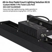 Projecteurs LED avec lentilles IP66 certifiées CE, anti-éblouissement, polarisés, en aluminium, pour terrains de tennis et de badminton extérieurs de type panneau