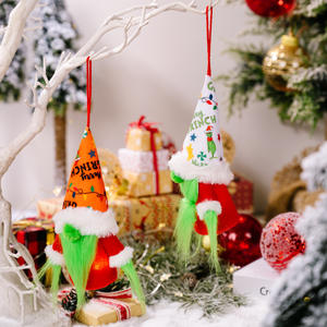 Luz colgante de <span class=keywords><strong>Grinch</strong></span> de Navidad en forma de Papá Noel, muñeco enano sin rostro pequeño, juguete para decoraciones de fiesta, nueva categoría de producto - Product Image 1