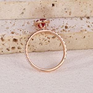 Gran Oferta personalizada Buena entrega 18K oro rosa real diamante natural y corte ovalado joyería fina anillo de compromiso uso diario para mujer - Product Image 3