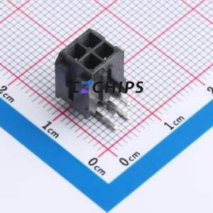 WAFER-MX3.0-04PWZ Wire-to-Board Pin Header Bent Lead Through Hole,P=3mm Connector 2x2P 3mm Right Angle Insert Micro-Fit (MX 3.0) - Product Image 1