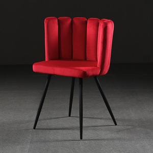 Muestra gratis comedor moderno Rosa tela azul negro verde triturado gris oro mesa de comedor copetudo rojo Navi Silla de terciopelo francés de lujo - Product Image 4