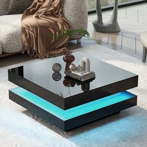 Hiện Đại Đơn Giản Bằng Gỗ MDF Bàn Cà Phê Với Đèn <span class=keywords><strong>LED</strong></span> Đa Chức Năng Phòng Khách Bảng Và Thanh Đồ Nội Thất Nhà - Product Image 4