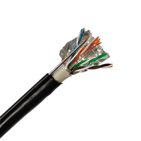 Câble Ethernet extérieur Cat5E FTP blindé 4 paires 24AWG en cuivre pur à conducteurs solides avec gaine en PVC