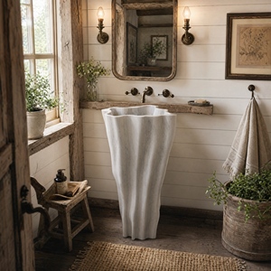 Poulars Wholesale Luxury <b>freestanding</b> Natural Stone Man Made Pedestal Hand Washing Sink white Marble Stone Basin - Product Image 1