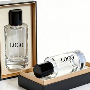 Perfume Bottle With <b>Box</b> Packaging 50ml 100ml Round Mens Perfume <b>Empty</b> Glass Perfume Spray Bottle With Matte Black Magnetic Cap - Product Image 3