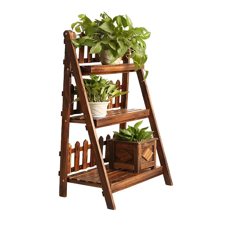 Organisateur de pot de fleur en bois, support de rangement, présentoir pliant, support pour plantes, vente en gros