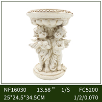 Statue de mangeoire à oiseaux double ange en résine de 13,58 pouces, pot de fleurs sculpture ange pour jardin, patio extérieur, pelouse, décoration intérieure - Vente en gros