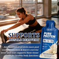 Boisson protéinée liquide complète OKTW Pure Protein, saveur milkshake vanille, aide à construire et à maintenir les muscles, complément alimentaire.