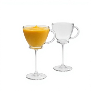 Verres à cocktail transparents en borosilicate faits à la main de 280 ml, sans plomb, coupe Martini, verres à margarita, verrerie de bar réutilisable en gros - Product Image 2