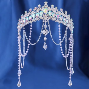 Corona <span class=keywords><strong>de</strong></span> aleación con diamantes <span class=keywords><strong>de</strong></span> imitación para novias, accesorios <span class=keywords><strong>de</strong></span> vestido <span class=keywords><strong>de</strong></span> <span class=keywords><strong>novia</strong></span> estilo europeo americano, diadema <span class=keywords><strong>de</strong></span> joyería para banquetes - Product Image 6