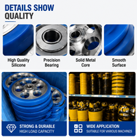 Roue industrielle résistante aux hautes températures, recouverte de silicone bleu, à faible bruit, rouleau d'entraînement robuste avec noyau métallique de précision