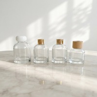 Bouteille diffuseur à roseaux en verre transparent à base épaisse, 100ml, 150ml, 200ml, simple et ronde, vide, pour arômes – Offre Spéciale