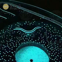 Mosaïque de verre fluorescent bleu clair pour piscine, mosaïque de piscine lumineuse