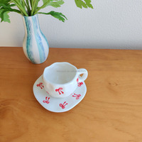 Tasse mignonne en céramique d'arc d'inspiration coréenne peinte à la main Design rose réutilisable au lave-vaisselle et au micro-ondes pour les cadeaux d'affaires