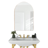 Grand miroir mural de décoration intérieure arqué en or de luxe personnalisé Style moderne sur pied pour dressing ESPEJO MIRROIR SPIEGEL