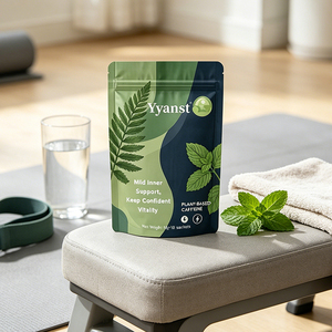 Café Botánico de Maca a Base de Plantas con Cafeína, 10g*10 Sobres, Diseño de Hojas Bicolor Verde y Azul Oscuro, Bolsa con Base, Venta al por Mayor OEM para Adultos - Product Image 2