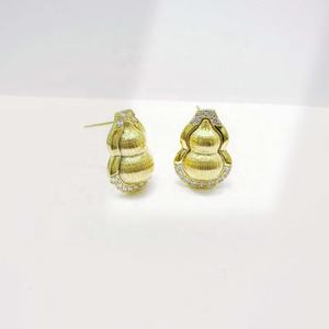 Pendientes de plata de ley 925 con diseño de calabaza, para profesoras, elegantes, únicos, delicados, con gemas, perlas, chapados en oro de 14k para mujer. - Product Image 5