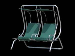 Semplice esterno 2 posti giardino terrazza verde doppia sedia a dondolo altalena - Product Image 3